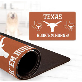 Офіційний килимок для корму та води для собак і котів NCAA Texas Longhorns, 45,7×73,7 см, нековзкий, водонепроникний
