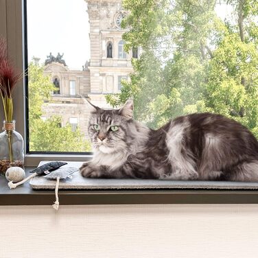 CanadianCat Company лежак на підвіконня для котів, фетровий, м'яка підстилка, світло-сірий, розмір S 60x26 см