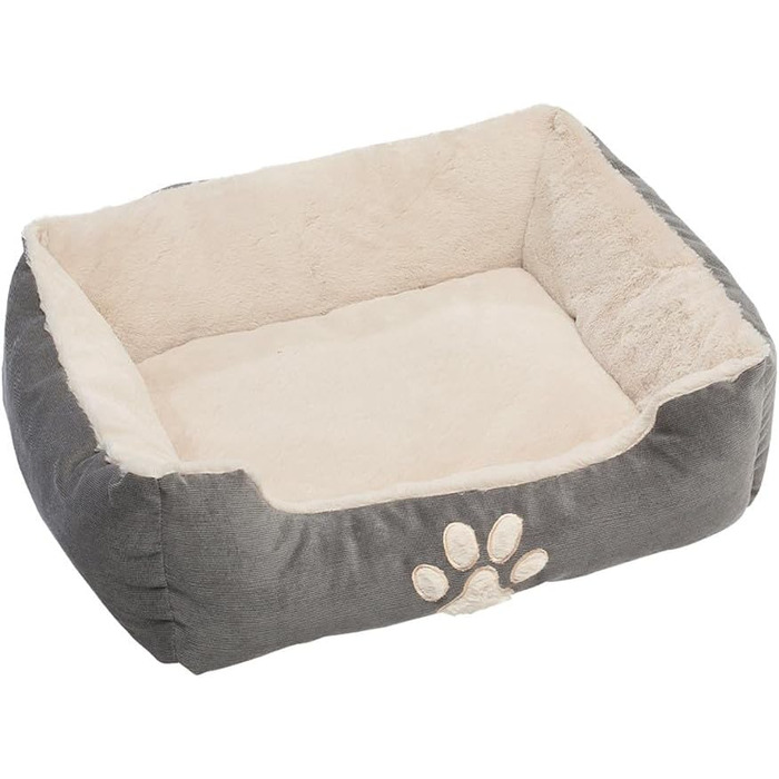 Крісло-ліжко для собак та котів, 60x50 см, бежеве - м'яке, з бортиком