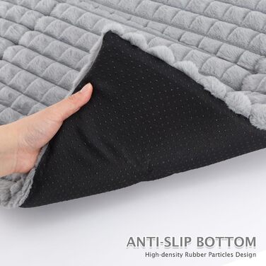 М'яке ортопедичне ліжко для собак BVAGSS, 100x80 см, сірий колір, з неслизьким дном, миється, плюшеве, для маленьких, середніх та великих собак