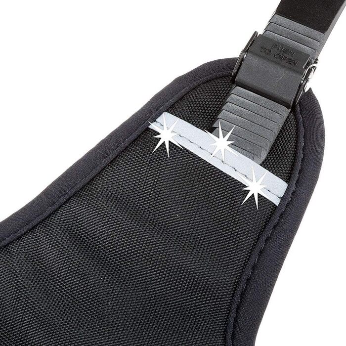 Шлейка для собак Ferplast ERGOTREKKING, чорна, XL, вибухобезпечна, з регулюванням, відбиваюча, з м'якою підкладкою, 6 застібок