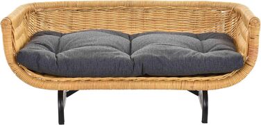 Ексклюзивний плетений лежак для собак/кішок з ротангу, великий (XL), з подушкою, Honey