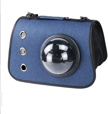 Рюкзак-переноска для котів та маленьких собак з прозорим вікном (Рожевий/Блакитний)