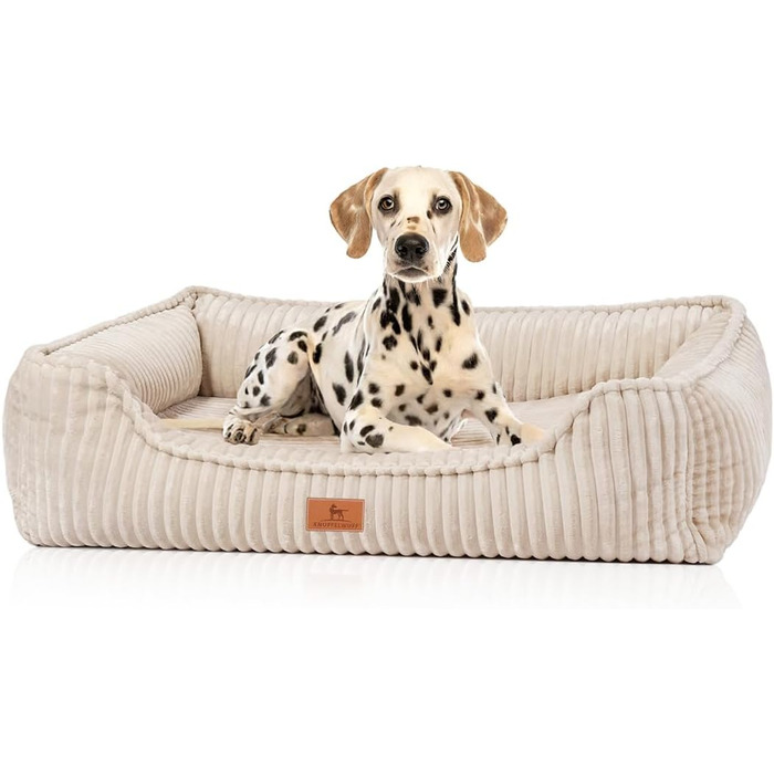Ортопедичне собаче ліжко Knuffelwuff Sedona M-L 85x63 см з широкого корду | Знімний, пральний чохол | Для собак великих, середніх та маленьких порід