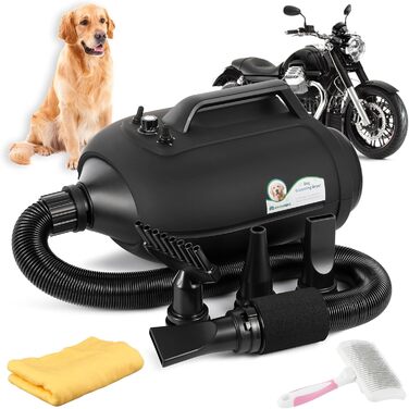 Сушарка для собак Mxmoonant 3500W з подвійним мотором - для великих і довгошерстих собак, професійний догляд за тваринами, 4 насадки та велика щітка