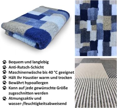 Килимок для собак Elropet: преміум vetbed 30 мм, для маленьких та великих собак, розмір M (100x80 см), Diamond Blue