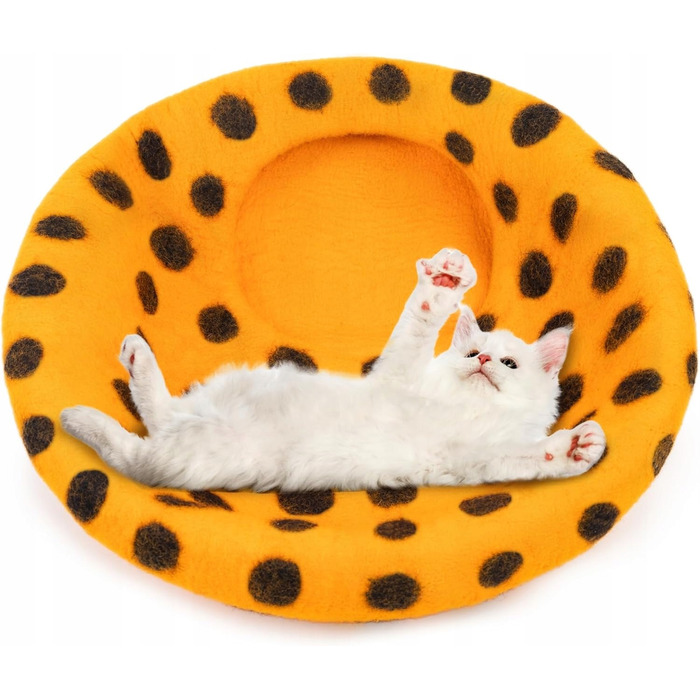 Ліжко-будиночок для котів Woolygon з 100% мериносової вовни, ручна робота, ECO