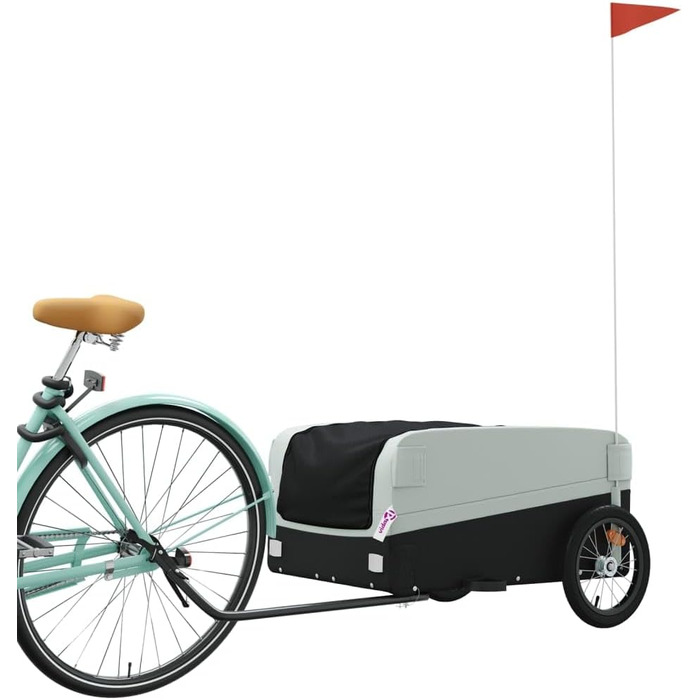 Причіп для собак Gecheer, чорний та сірий, 126x63x50 см, вантажопідйомність 30 кг, з відбивачами та прапором