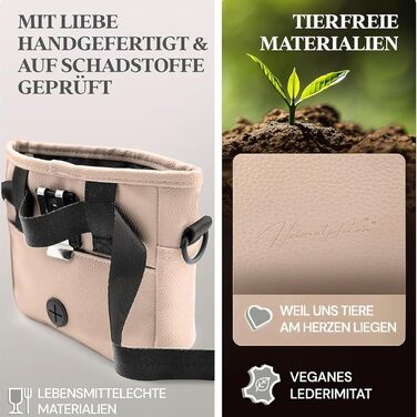 Сумка для ласощів для собак Heimatpfoten® з штучної шкіри, з магнітною застібкою на руці, чорна (S, Карамель)