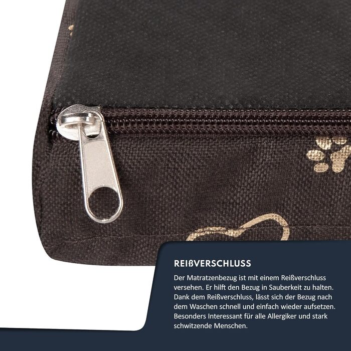 Килимок для собак FDM Puddy, 70x60 см, водонепроникний, з ефектом пам'яті, для маленьких собак, коричневий/золотий