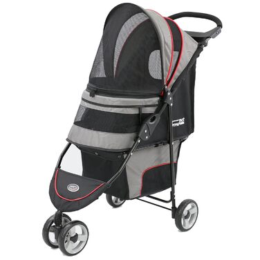 Візок для собак Innopet Buggy Avenue сірий/червоний, з дощовим захистом