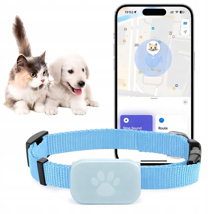 GPS-локатор для котів та собак, трекер на нашийник з підтримкою Apple Find My, iOS та Android