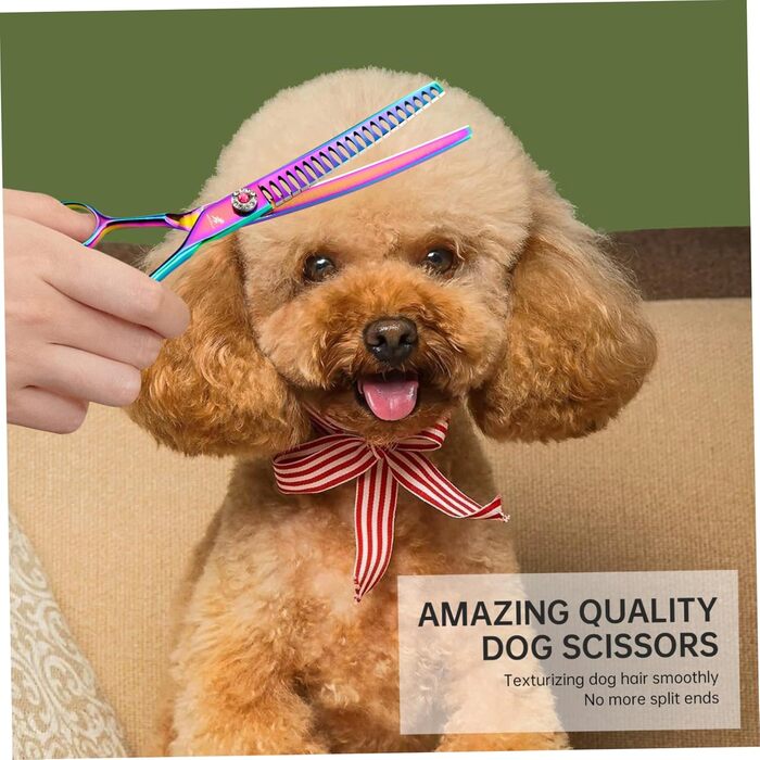 Вигнуті ножиці для грумінгу собак, 7 дюймів, портативні, легкі, кольорові, ножиці для догляду за домашніми тваринами, вигнуті ножиці Chunkers для собак
