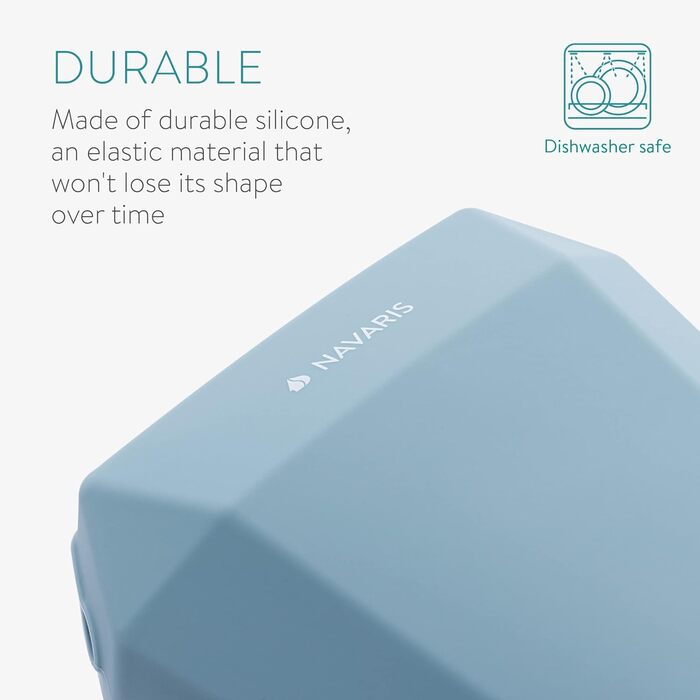 Набір з 2 силіконових мішечків для корму Navaris - мішечки для ласощів, сухого та вологого корму для собак (сірий & темно-синій)