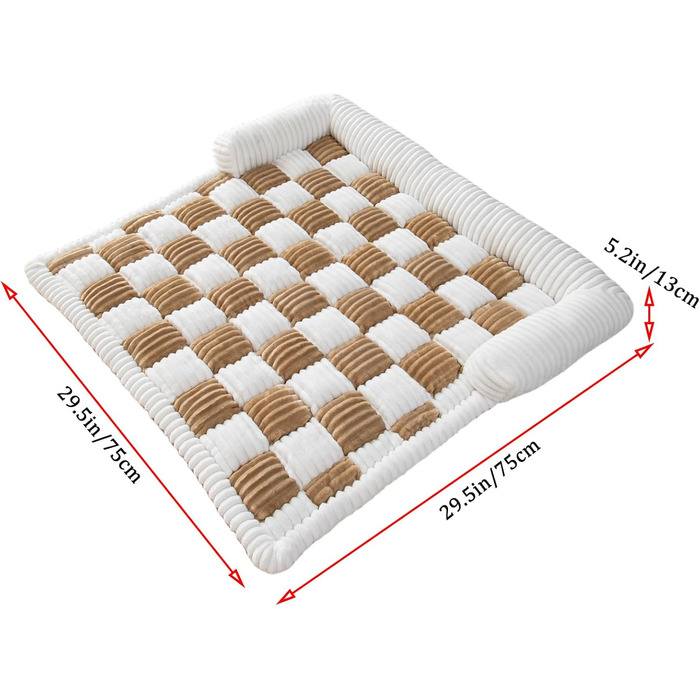 Ортопедичне ліжко для собак TOPCHANCES - 90x90x13 см, чорне, знімний чохол, для великих собак