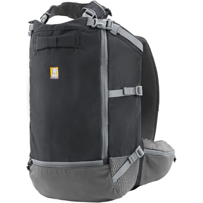 Рюкзак для собак Ruffwear Hitch Hiker, переноска для тварин, інтегрована миска, м'які ремені, дихаючий, зручний, Базальтовий сірий, XX-Small