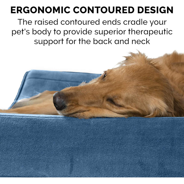 Ортопедичне ліжко для собак Furhaven, великі породи, до 34 кг, знімний, пральний чохол, Minky Plüsch & Samt Luxe, сірий колір, Jumbo/XL, розмір 91 x 61 x 14 см