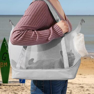 Переноска для собак та котів, регульована сумка-переноска для маленьких собак та котів, сумка для подорожей, переноска для цуценят, переноска для собак, сумка через плече для подорожей, м'ятно-зелений (сірий)