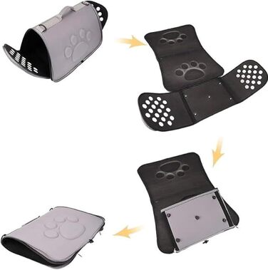 Сумка для тварин Katzen Reisetasche | Сумка-переноска для собак та котів, сумка через плече для вигулу, подорожей та активного відпочинку (Сірий, M)