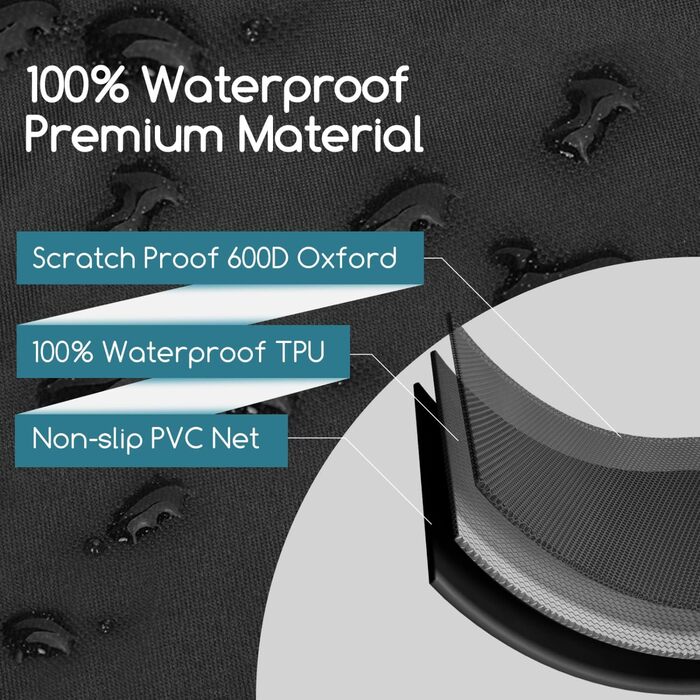 Захист для багажника автомобіля Nobleza для собак: килимок з захистом краю, універсальна автодека для собак з 2 кишенями, 185 x 105 см, водонепроникний та стійкий до подряпин