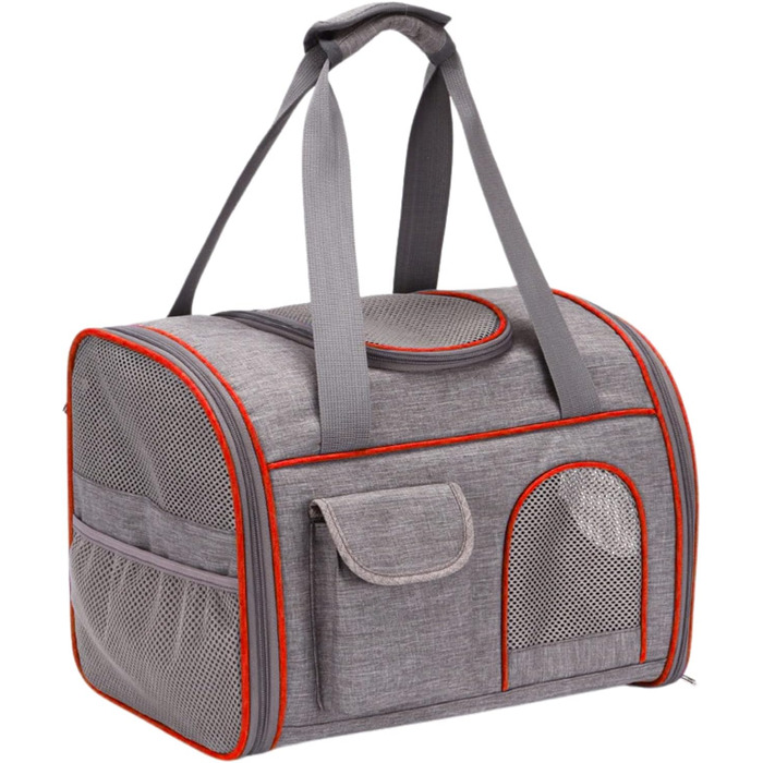 Транспортна сумка для кота Moxeupon | Переноска для кошенят | Сумка-переноска для тварин з м'якими стінками, схвалена авіаперевізниками (червона)