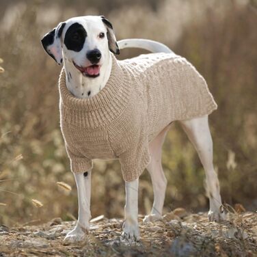 В'язаний пуловер для собак, теплий та м'який, для зими, для цуценят, підходить для собак та котів (S, Хакі)