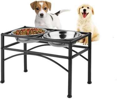 Набір для годування собак Meisax: годівниця та миска для води з нержавіючої сталі, стабільна та неслизька, Doggy Bar (M)
