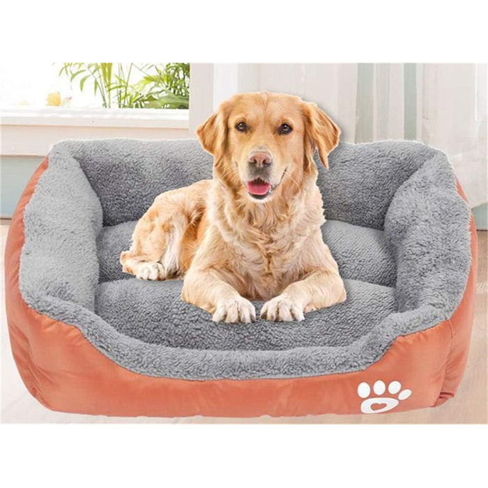 Крісло-ліжко для собак, лежанка для собак, м'яка подушка для собак, кошик для собак, знімний чохол, миється, синій, розмір S