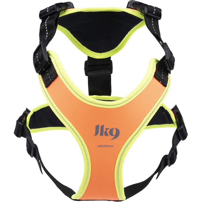 Шлейка для собак Julius-K9 Mantrailing Outdoor L-XL, неонова помаранчева з UV-кантом
