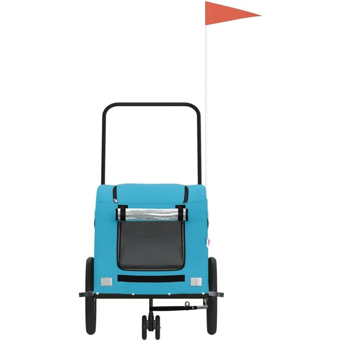 Причіп для велосипеда, переноска для собак, блакитний, Oxford-тканина, сталь, 93988