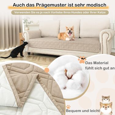 Водонепроникний килимок для собак GYURO - двосторонній, м'який, 97x190 см та 208x208 см (Хакі)