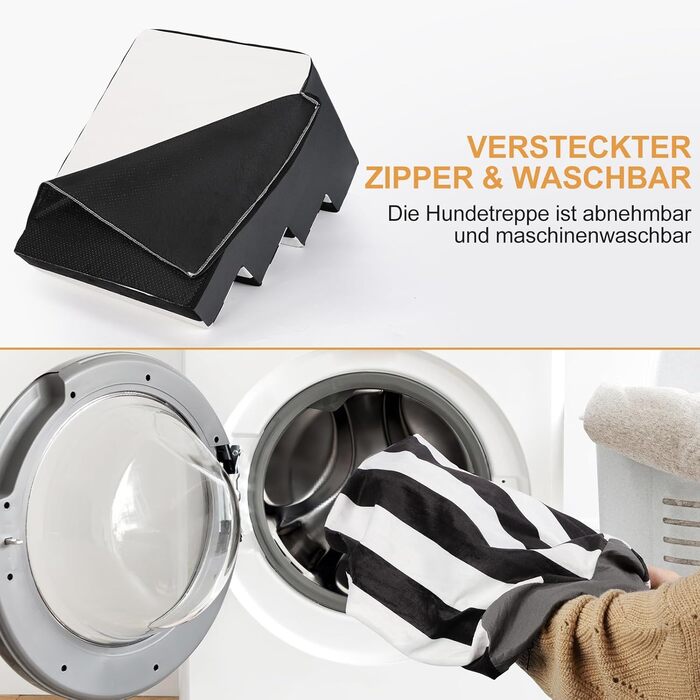 Сходинка для тварин PawK знімний чохол, 3 сходинки, щільний пінопласт, для собак та котів, 45 x 45 x 34 см