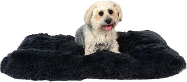 Плюшеве ліжко для собак petzy 100x70x14 см, антрацит, м'яке та пране, для великих, середніх і малих собак, товстий і зручний килимок, лежак та подушка для собак і котів