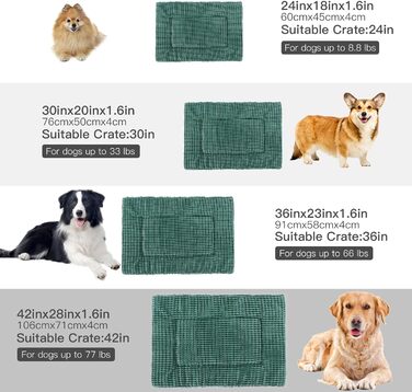 Ортопедичне ліжко для собак BVAGSS, миється, м'яке, тепле, для маленьких, середніх та великих собак, 76x50x4 см, 54x33x4 см, зелене
