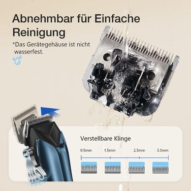 Професійна машинка для стрижки собак Leise, для густого та кучерявого хутра, блакитна