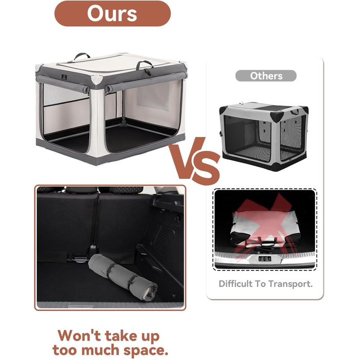 Транспортна переноска для собак великих порід, XXL, сіра. Зручна, портативна, з алюмінієвим каркасом. Ідеальна для перевезень в авто та дому.