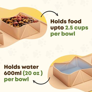 Складні миски для собак та котів, 2 шт. Зіліконовий посуд для тварин, портативні миски для подорожей, чорний