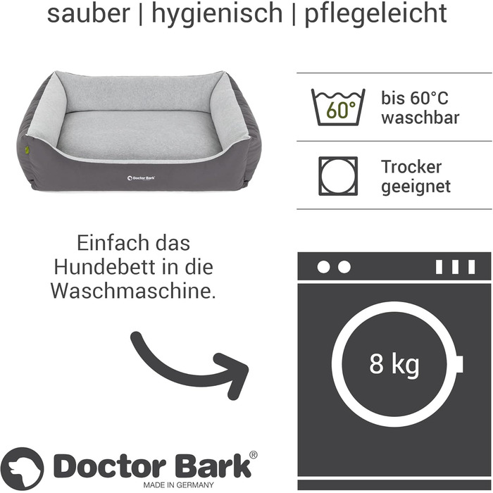 Ліжко для собак середніх порід Doctor Bark - м'яке та зручне, зелений колір (97x75 см)