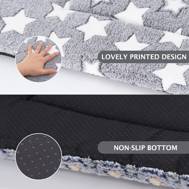 Ортопедичне ліжко для собак BVAGSS, м'яка та тепла підстилка для собак, 100x80 см, білий зірковий принт