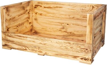 Собаче ліжко Kistenkolli Altes Land Balu з дерева з подушкою, корзина для собак, лежанка, вінтажний диван для собак, для вулиці (білий), 90x57x45 см