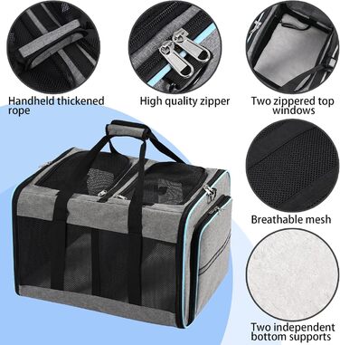 Трансформер для тварин 2-в-1: переноска для котів та собак, блакитна. Атмосферична, з міцним дном, для подорожей