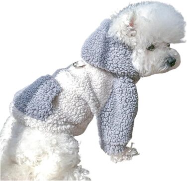 Світшот для собак з капюшоном та пряжкою Berber Fleece, теплий зимовий світшот для маленьких собак, для Yorkie, Spitz, дрібних порід (Кофе, розмір XL, підходить для ваги 6-7.5 кг)