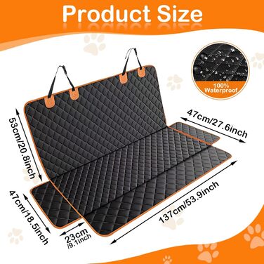 Авточехол на сидіння для собак та дітей Dokeno, 119x137 см: водовідштовхуючий, захист від подряпин, універсальний для авто, вантажівок, SUV