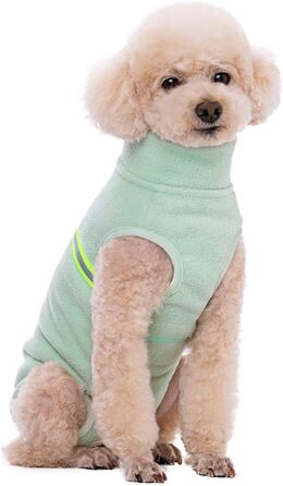 Теплий пуловер для собак, флісова жилетка зі світловідбиваючими елементами, одяг для цуценят, зимова куртка, теплий плащ (зелений, салатовий, L)