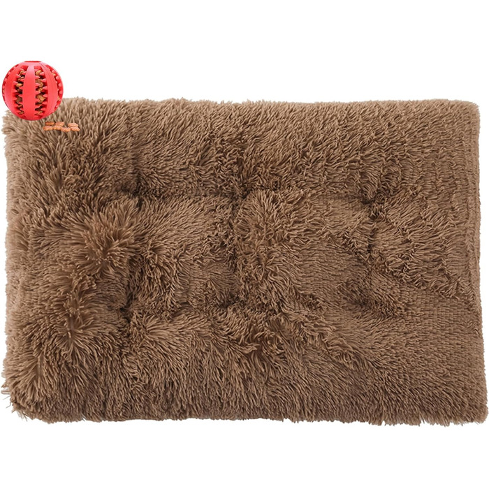 М'яке ліжко для собак та котів Rectangular, великий розмір, 65x50 см, колір кавовий