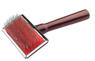 Щітка для собак EHASO Extra Lifetime Soft, велика, для короткої та середньої шерсті, з нержавіючими щетинами та ергономічною дерев'яною ручкою, видаляє підшерсток