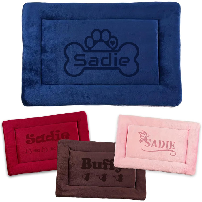 Персоналізована килимок для собак, індивідуальне собаче ліжко для вольєру, миється, килимок для сну домашніх тварин, подарунок для любителів собак і котів, 69x52 см, блакитний