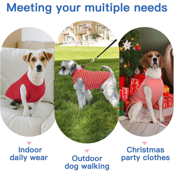 Флісовий пуловер для собак, 3 шт. у наборі, зелений, XS, еластичний, теплий світшот для цуценят, домашній одяг, м'яка зимова сорочка, для шарування під куртки, одяг для собак на відпочинок. Зелений (X-Large, Червоний/Подорож, однотонний (Getaway Solids))