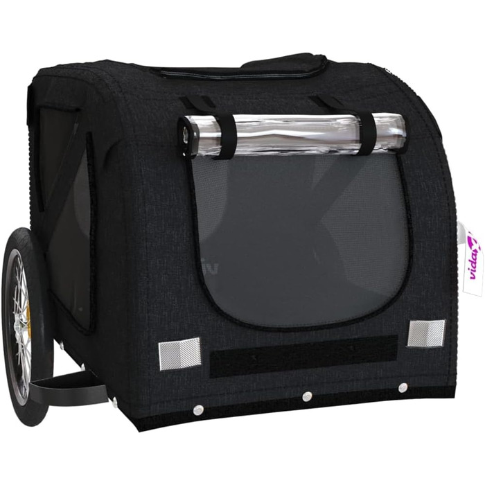 Причіп для тварин 133,5x69x73,5 см чорного кольору