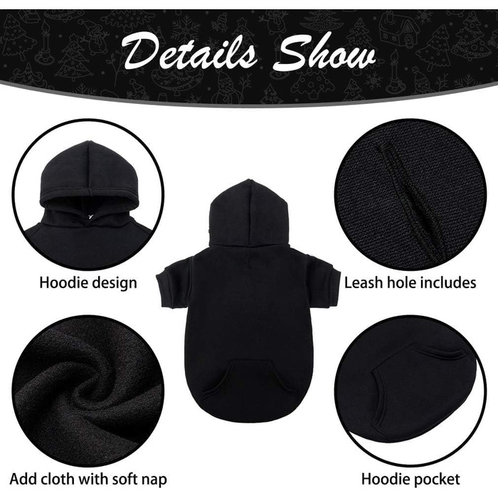 KOOLTAIL: Теплий пуховик з капюшоном для собак - чорний, з отвором для повідка та кишенею, для маленьких, середніх та великих собак, Small/Medium (упаковка 1)